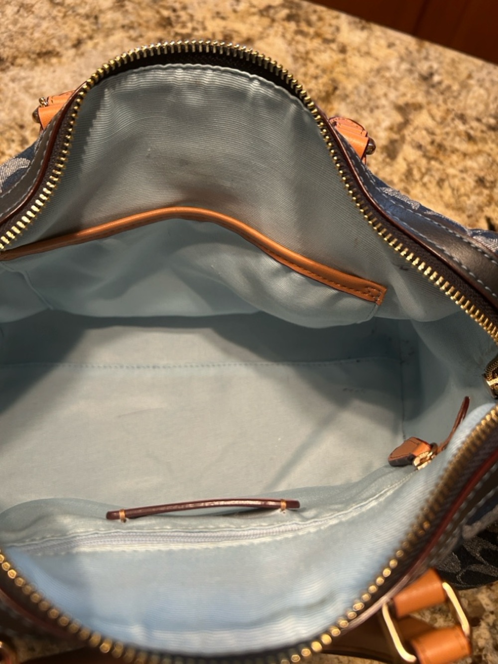 Large COACH Denim Rowan Satchel, EUC!! - Picture 7 of 10